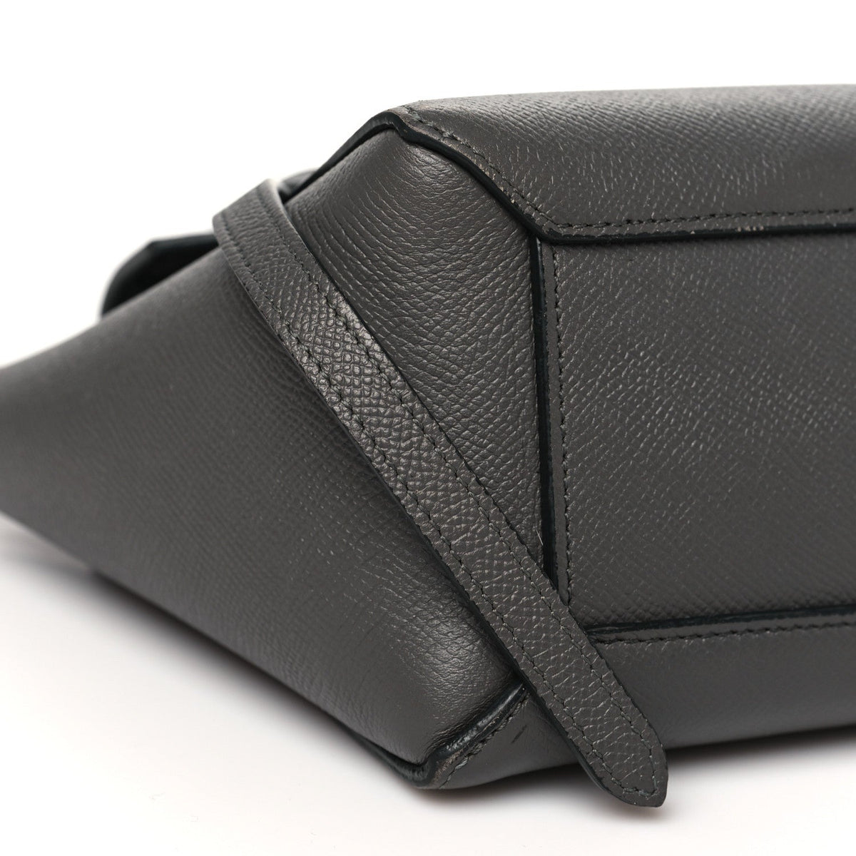 Grained Calfskin Nano Belt Bag Grey