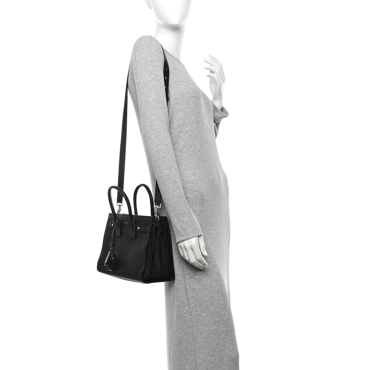 Grained Calfskin Baby Sac De Jour Souple Black