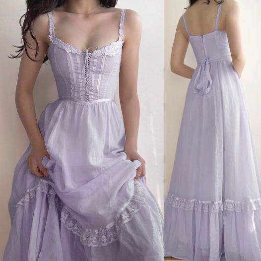 Light Lilac Straps A-Lime Chiffon Lace Long Party Dresses Senior Prom Dresses, D1061