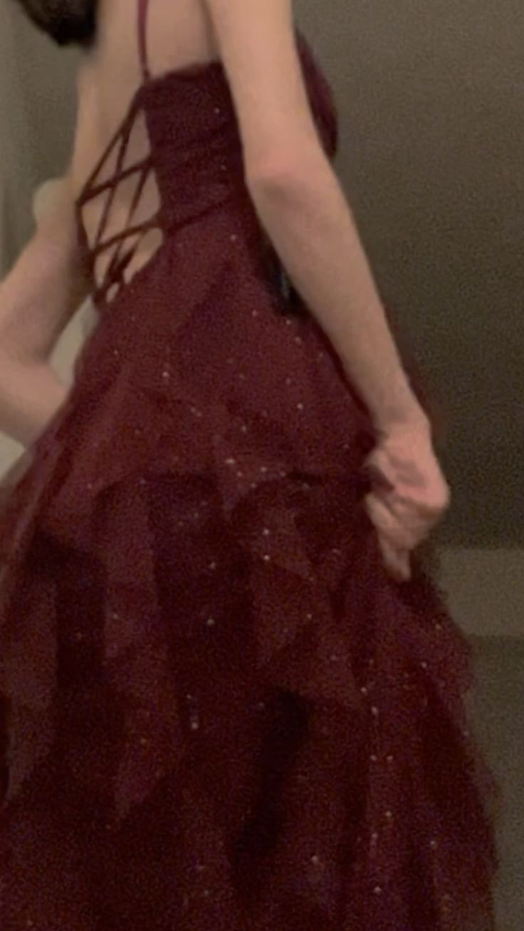 Burgundy Spaghetti Straps Sheath Ruffles Long Prom Dresses Evening Gowns, D1067
