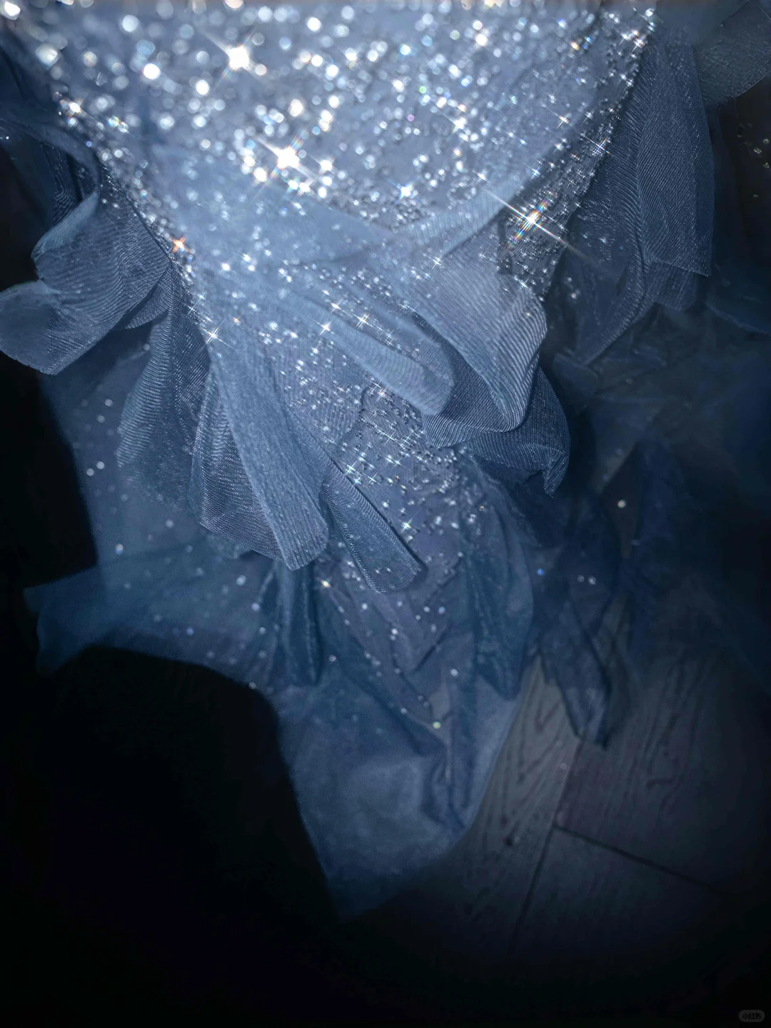 Blue Straps Ruffles Mermaid Beading Long Evening Dress Birthday Outfits, D806