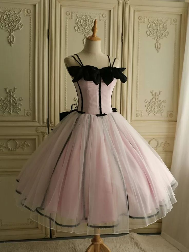 Light Pink Straps A-Line Tulle Midi Length Party Dresses Birthday Gown, D1139