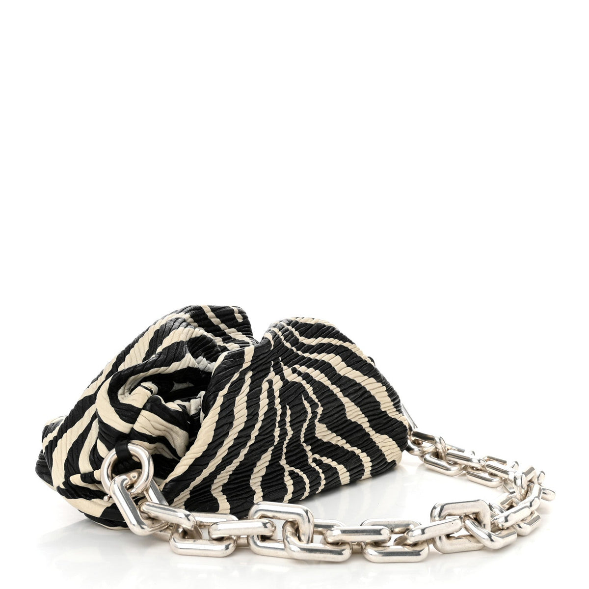 Nappa Zebra Print The Pouch Chain White Black