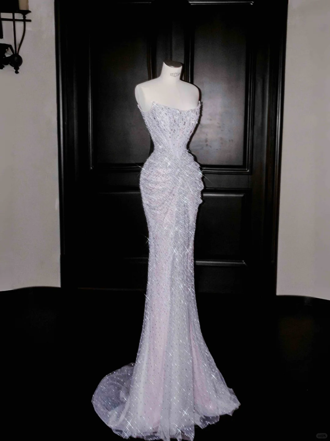 Gorgeous Strapless Mermaid Sequins Beading Long Evening Dress Birthday Outfits, D812