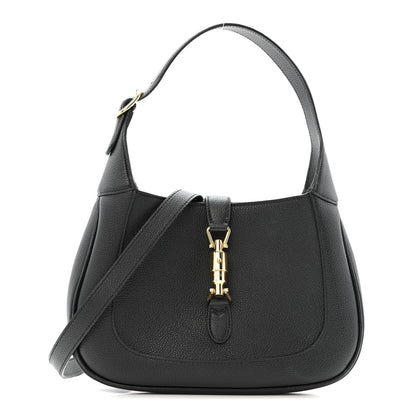 Pebbled Calfskin Small Jackie 1961 Hobo Black