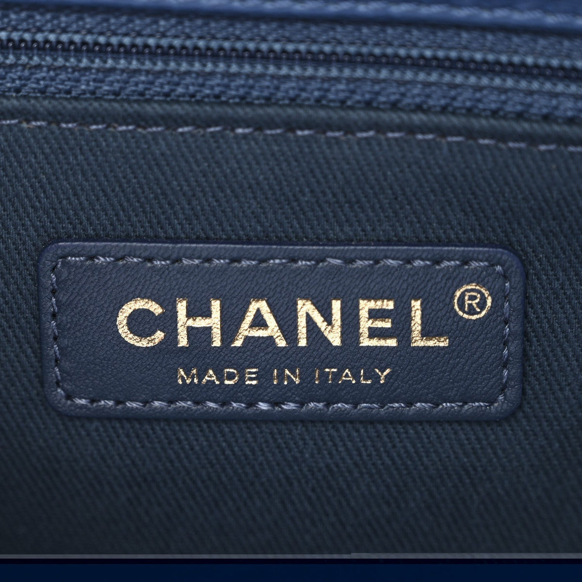 Aged Calfskin Chevron Quilted Small Coco Handle Flap Blue