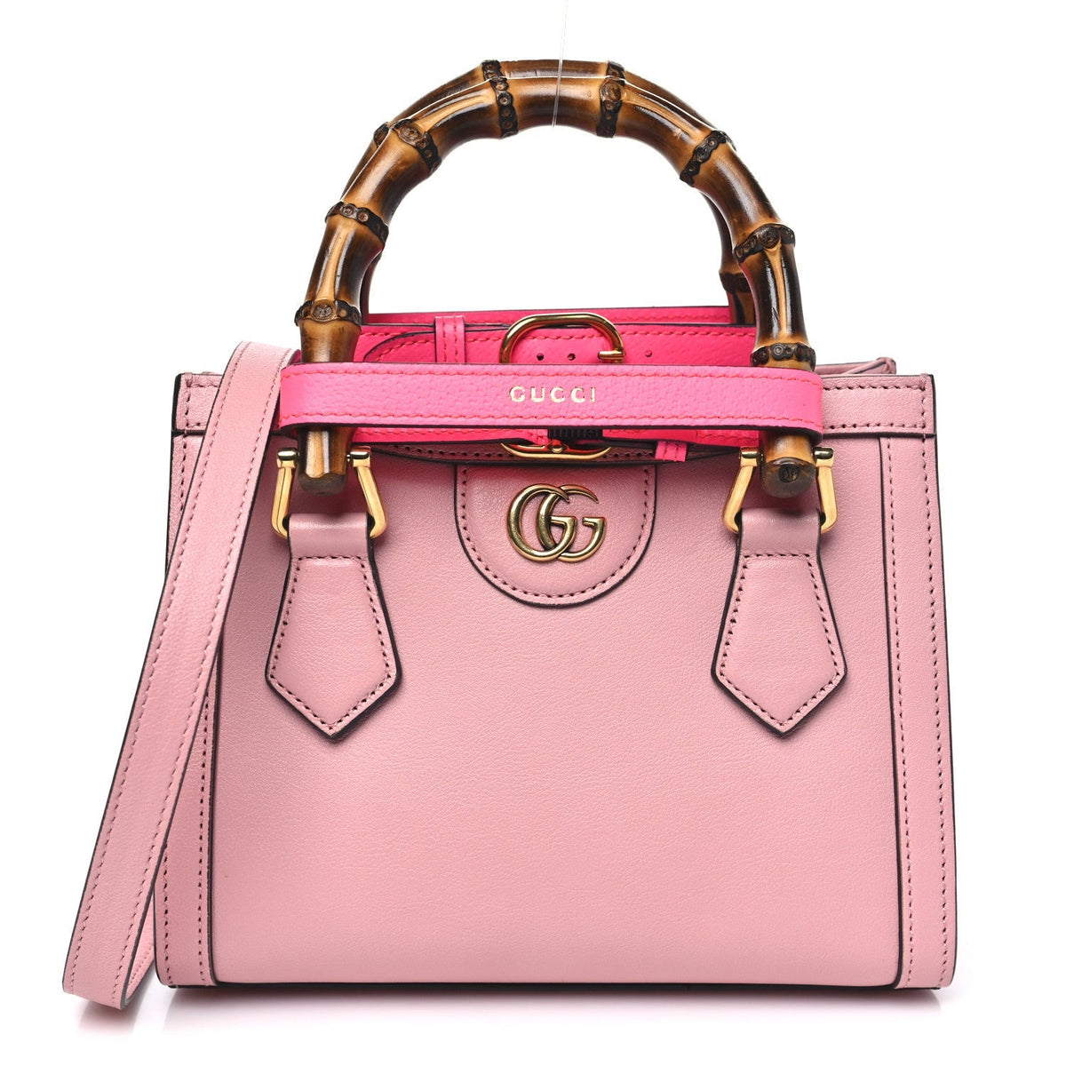 Wonka Grain Calfskin Mini Diana Tote Bag Wild Rose Fuxia Fluo