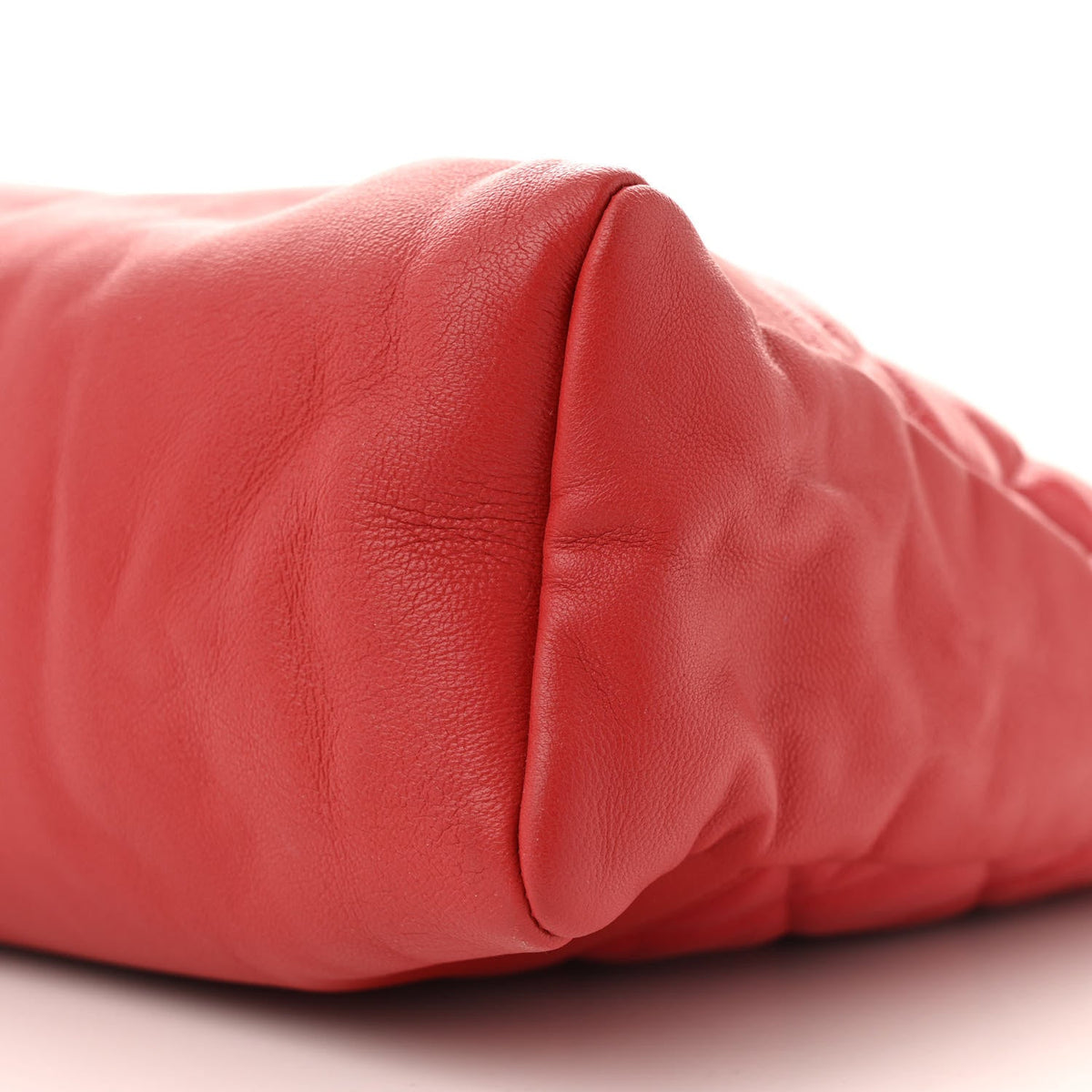 Shiny Crumpled Calfskin Quilted 31 Shopping Bag Red