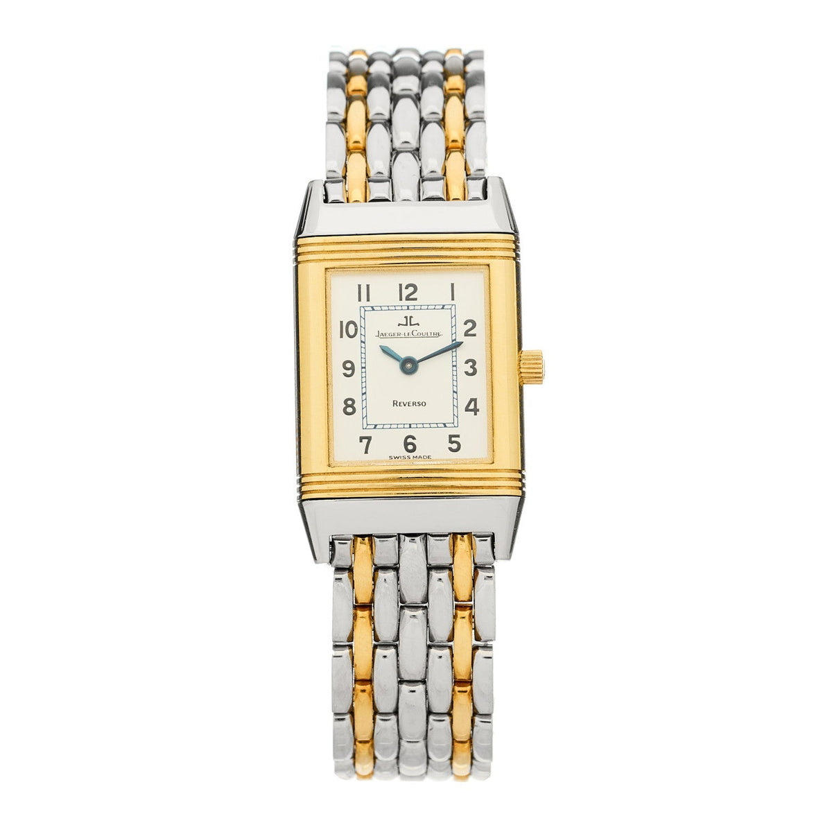 Stainless Steel 18K Yellow Gold 20mm Reverso Lady Manual Winding Watch White 260.5.86