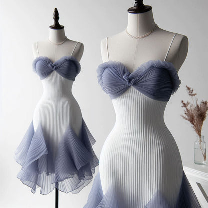 Uniques Spaghetti Straps Sheath Midi Length Party Dress Cocktail Dress Homecoming Dress , D278