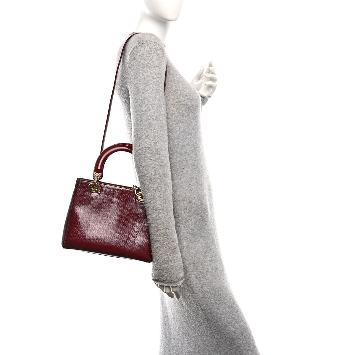Patent Diorissimo Medium Lady Dior Burgundy Red