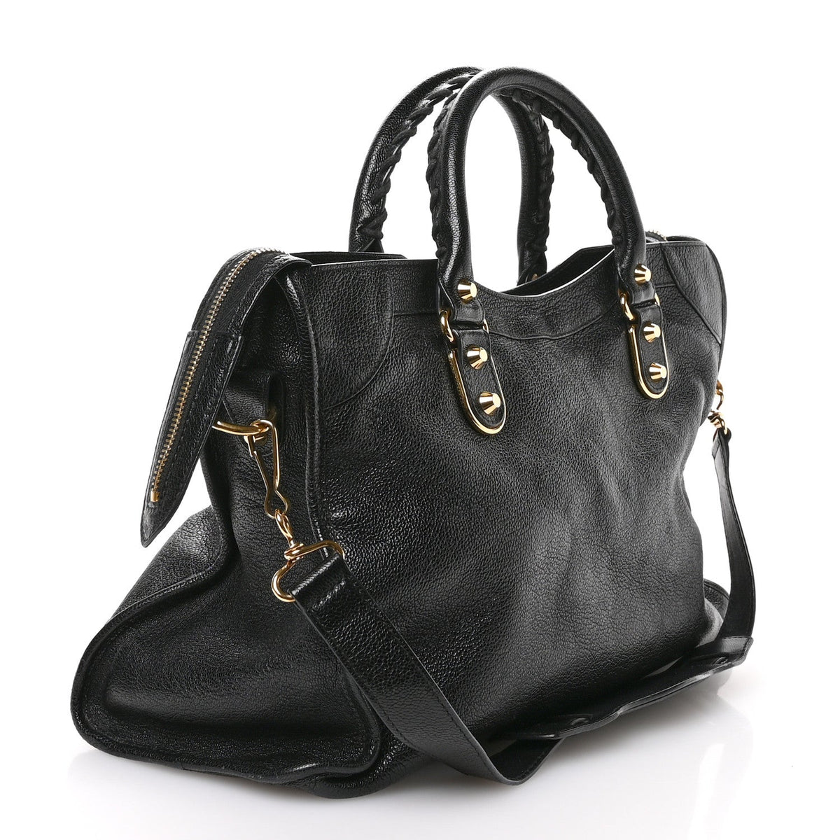 Chevre Gold Metallic Edge Hardware City Black