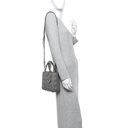 Lambskin Cannage Small My ABCDior Lady Dior Grey