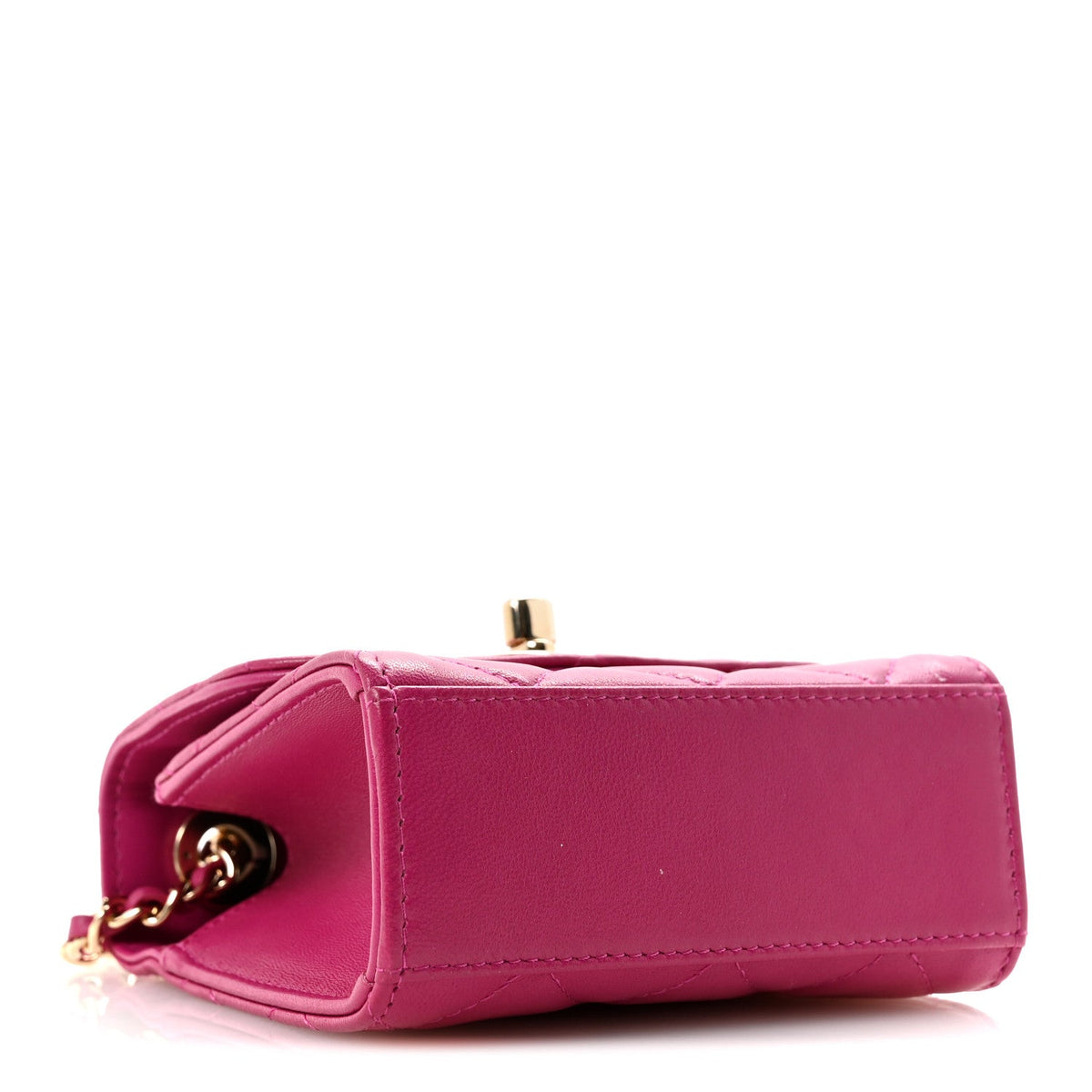 Lambskin Quilted Mini Trendy CC Clutch With Chain Fuchsia