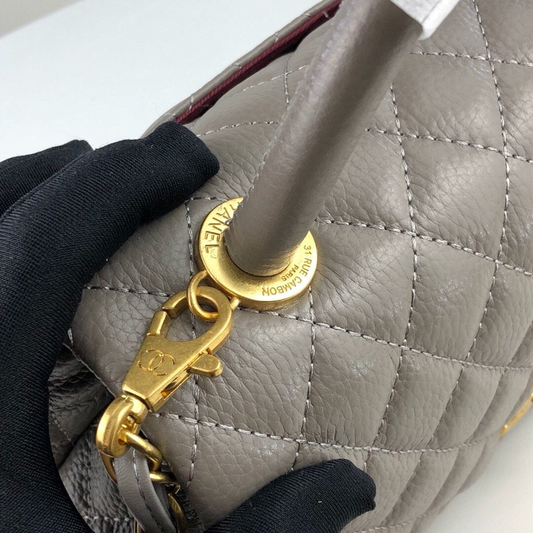Chanel Coco Bag Quilted Caviar With Lizard Blue