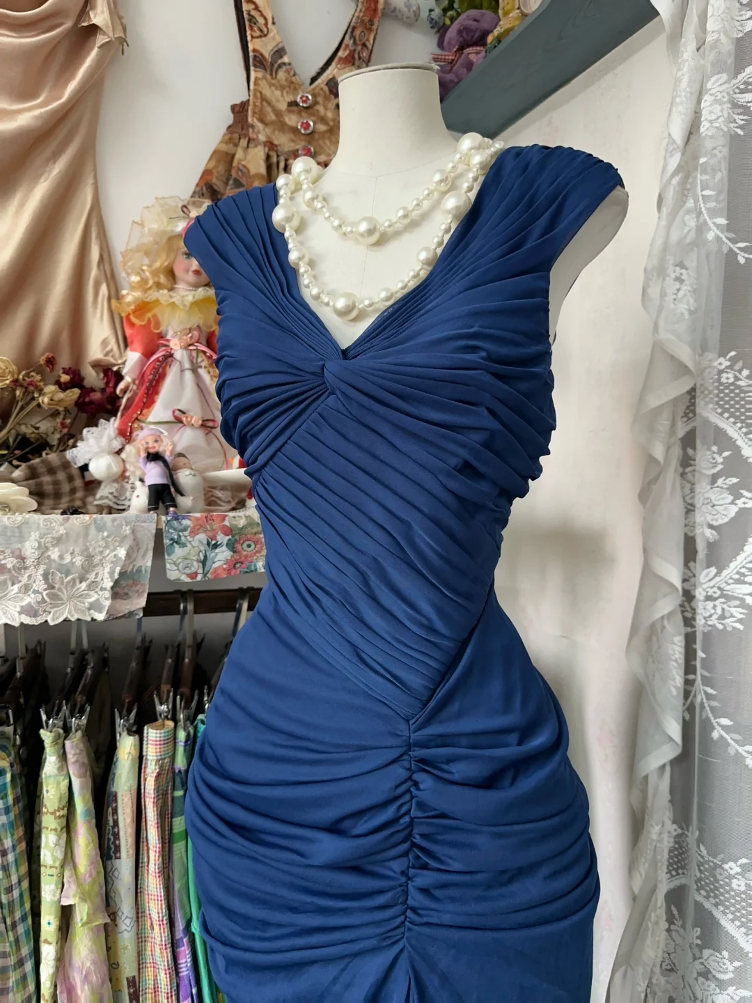 Elegant Sleeveless Mermaid Vintage Long Prom Dress Formal Party Dress, D324
