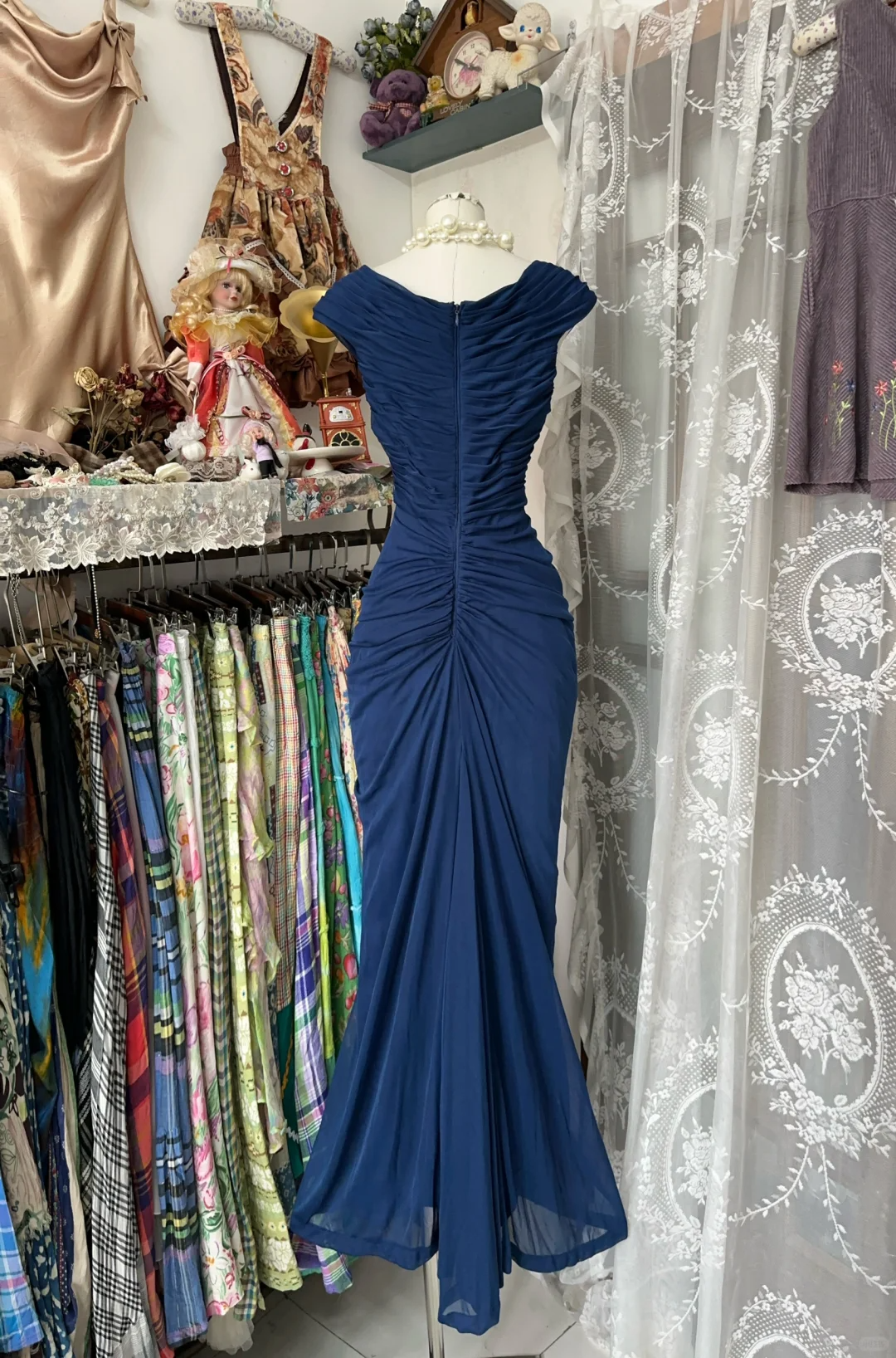 Elegant Sleeveless Mermaid Vintage Long Prom Dress Formal Party Dress, D324
