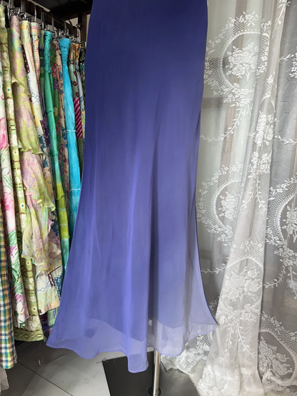 Gradient Spaghetti Straps Mermaid Vintage Long Prom Dress Formal Party Dress, D329