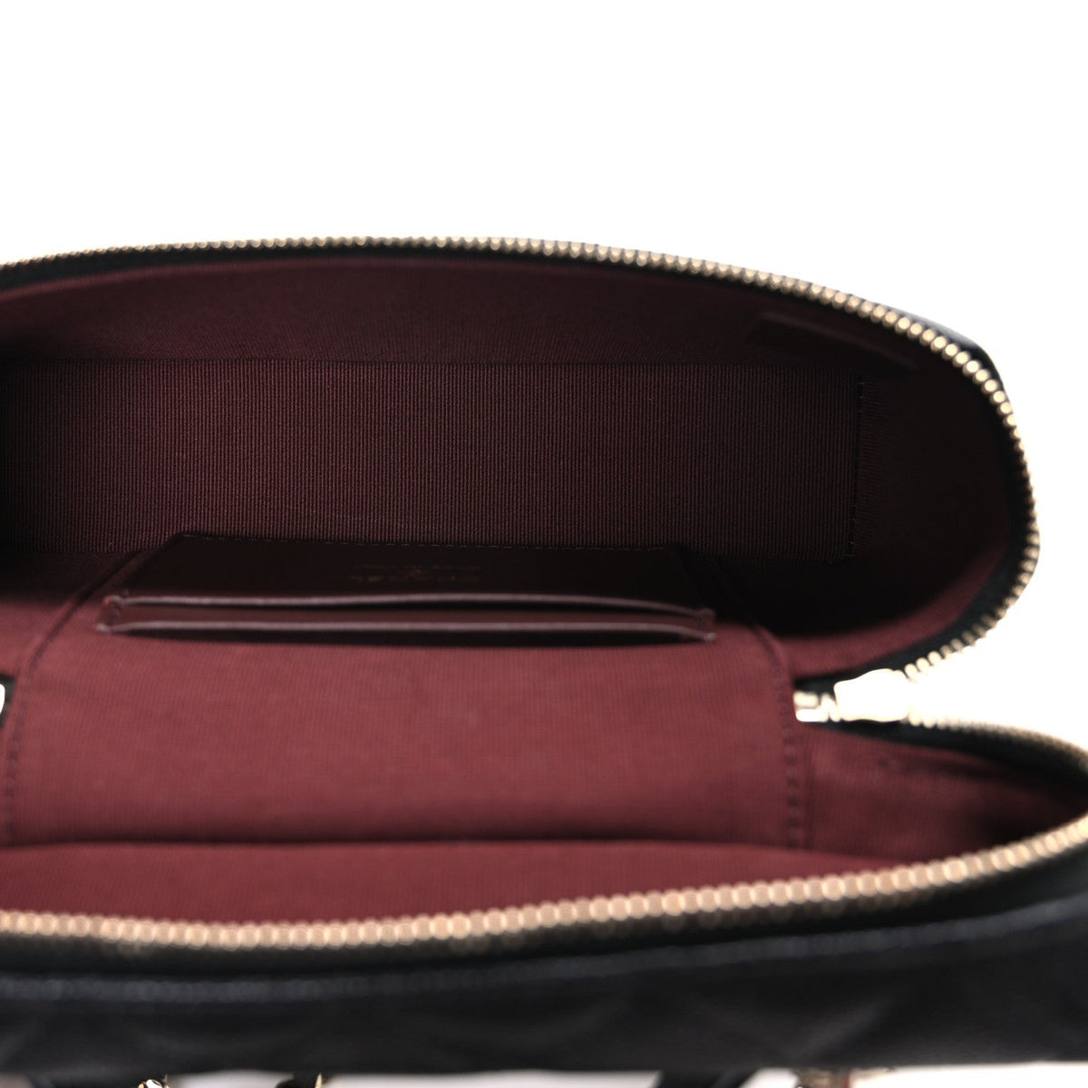 Caviar Quilted Top Handle Slim Vanity With Chain Black
