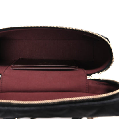Caviar Quilted Top Handle Slim Vanity With Chain Black