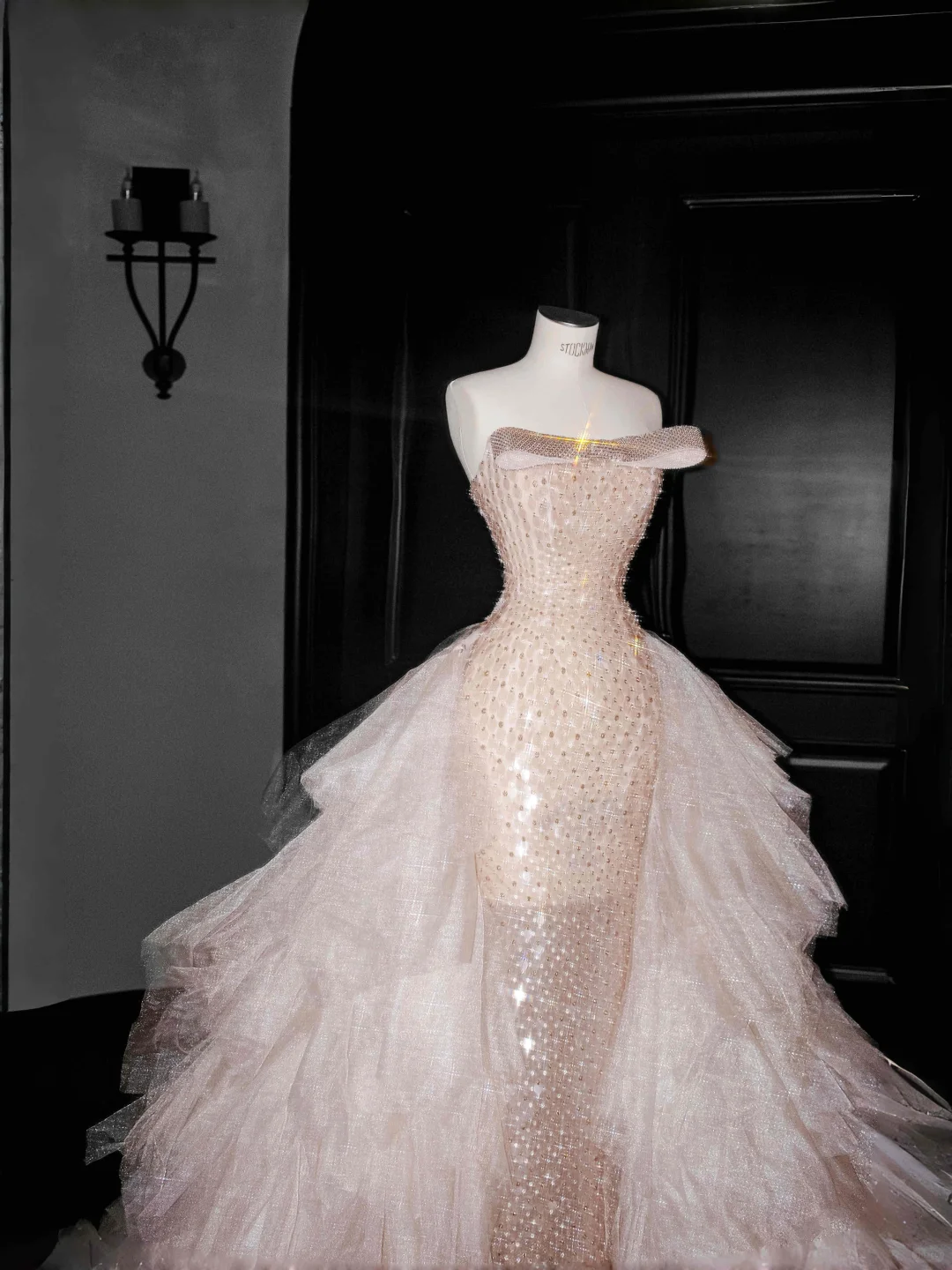 Gorgeous Pink Strapless Mermaid Beading Long Evening Dress Birthday Outfits, D800