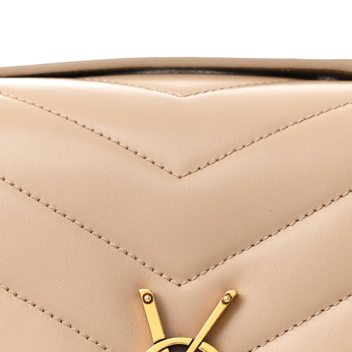 Calfskin Y Quilted Monogram Medium Loulou Chain Satchel Dark Beige