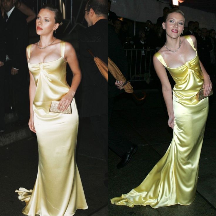 Stunning Yellow Straps Mermaid Satin Long Evening Party Dress Gala Gown, D410