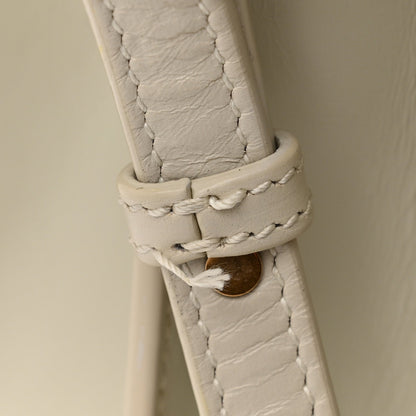 Smooth Calfskin Medium Classic Monogram Cassandra Top Handle Crema Soft Rouge Legion