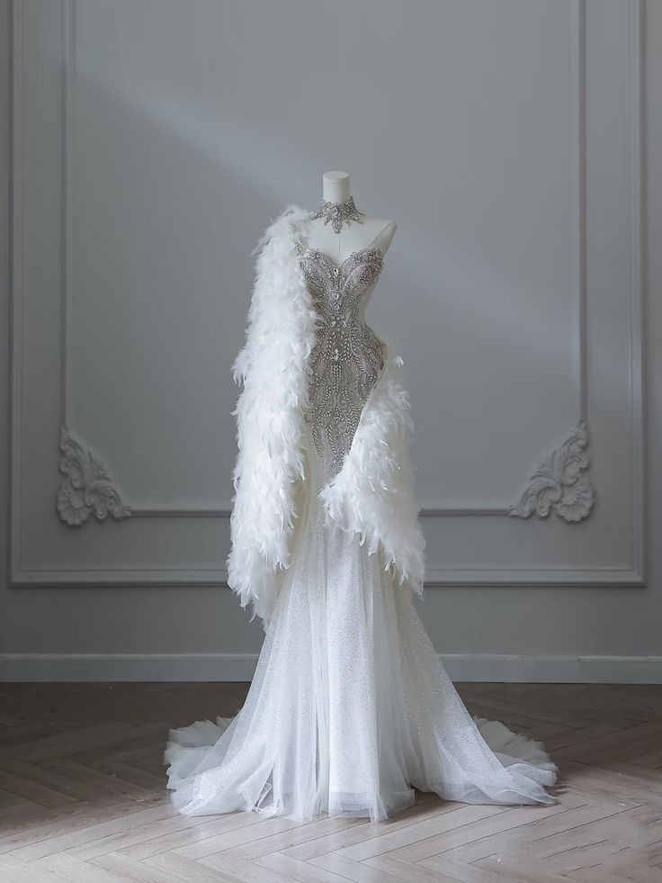 Gorgeous Sweetheart Mermaid Beading Long Party Dress Wedding Dress, D496