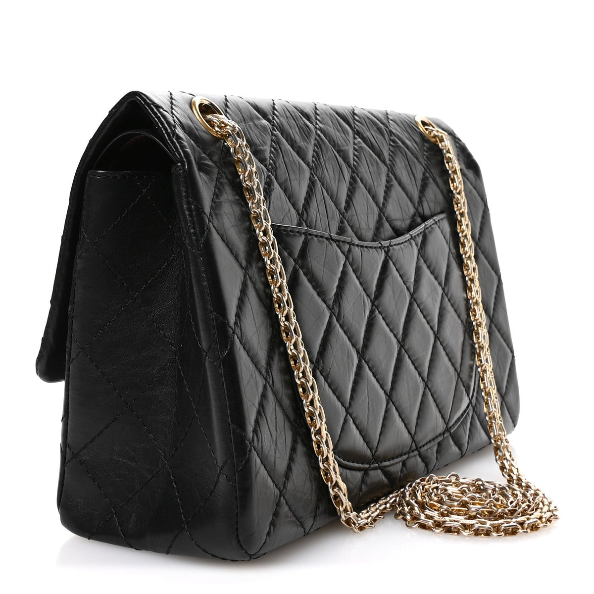 Aged Calfskin Quilted 2.55 Reissue 226 Flap Black
