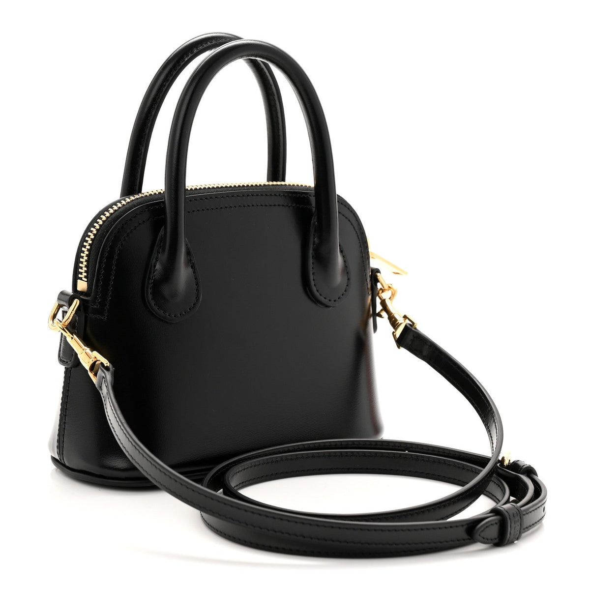 Shiny Calfskin Mini Honorine Bag Black