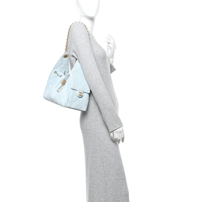 Caviar Quilted Small Chanel 25 Handbag Light Blue