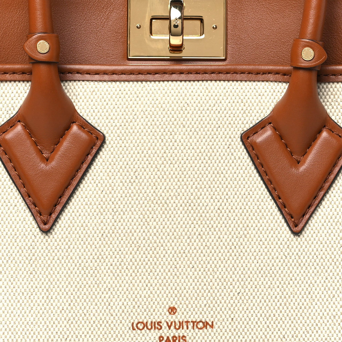 Canvas Calfskin Monogram On My Side PM Caramel Tan