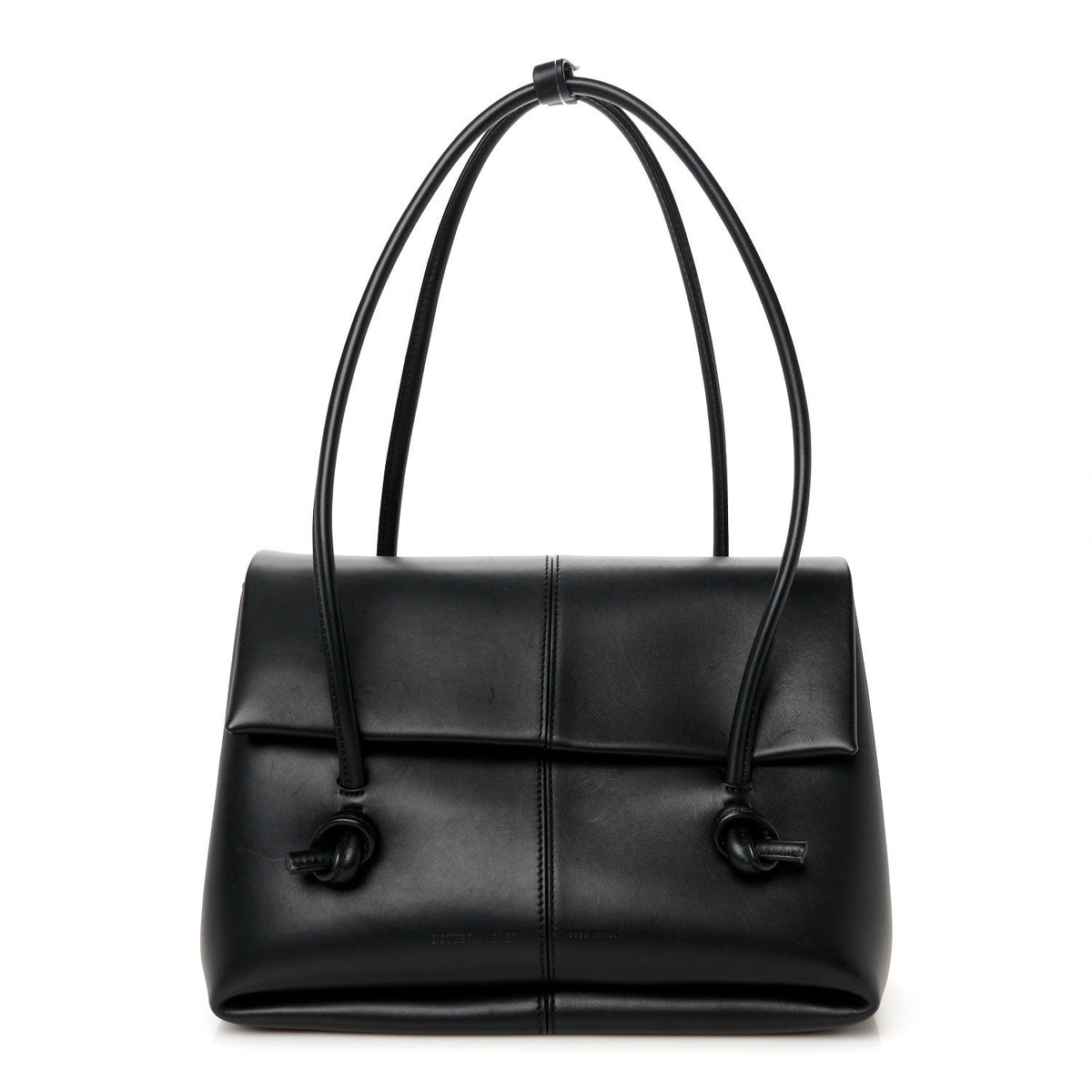 Calfskin Medium Falcon Shoulder Bag Black