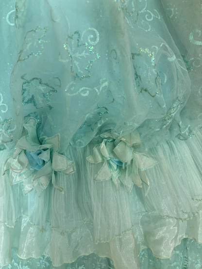 Tiffany Blue Halter A-Line Lace Sequins Vintage Long Prom Dress Evening Gown, D611