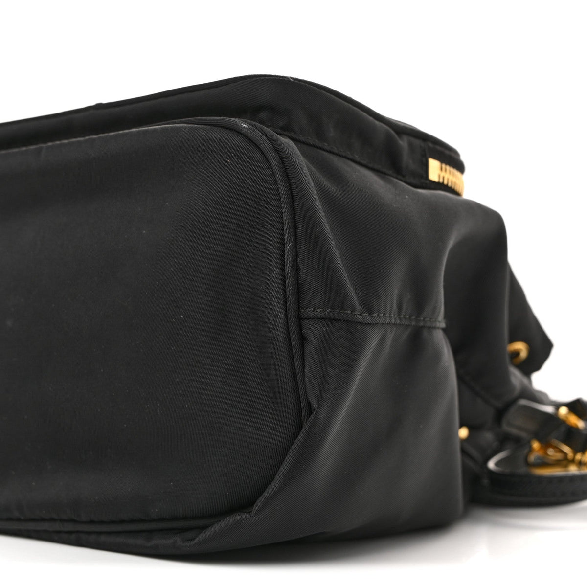 Saffiano Tessuto Nylon Mini Bucket Crossbody Bag Black