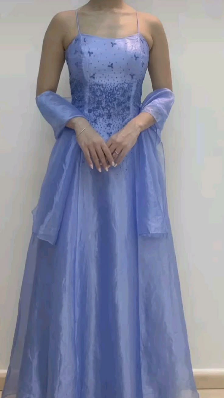 Lilac Spaghetti Straps A-Line Beading Long Prom Dress Vintage Party Dress, D676