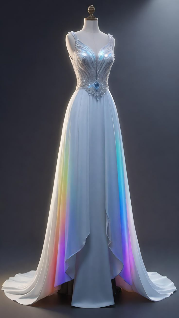 Elegant White Straps A-Line Beading Long Formal Prom Dress Evening Gown, D719