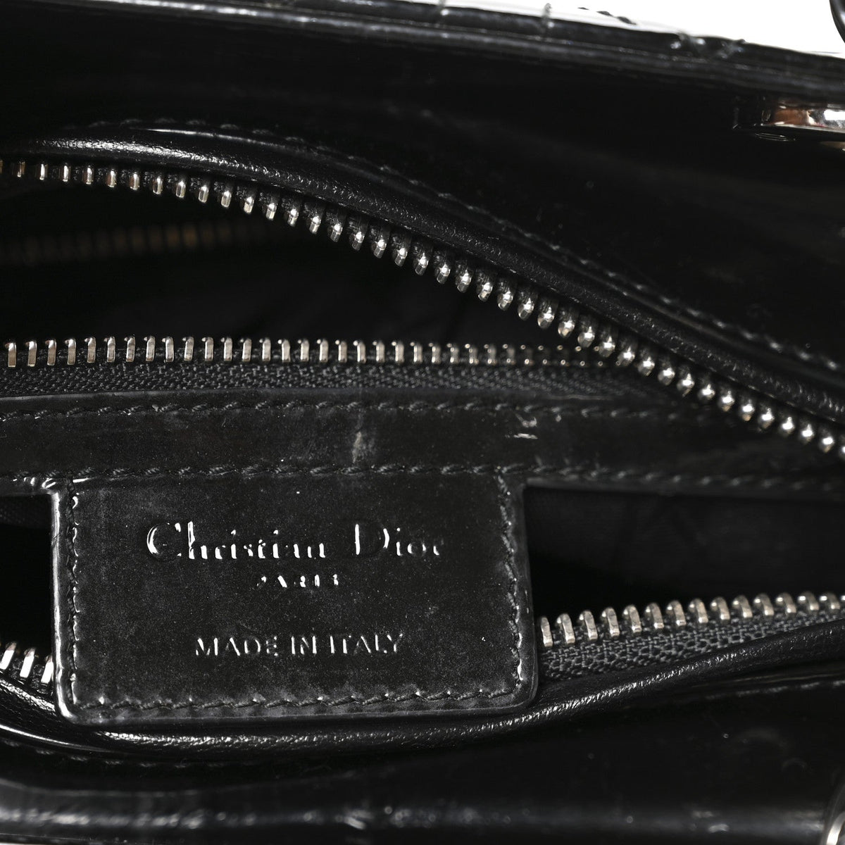 Patent Cannage Medium Lady Dior Black
