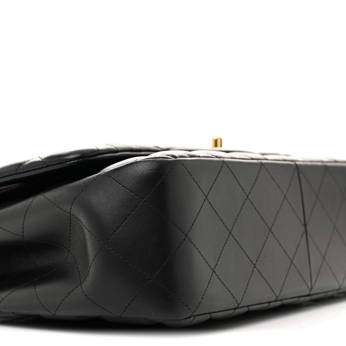 Lambskin Quilted Jumbo Double Flap Black