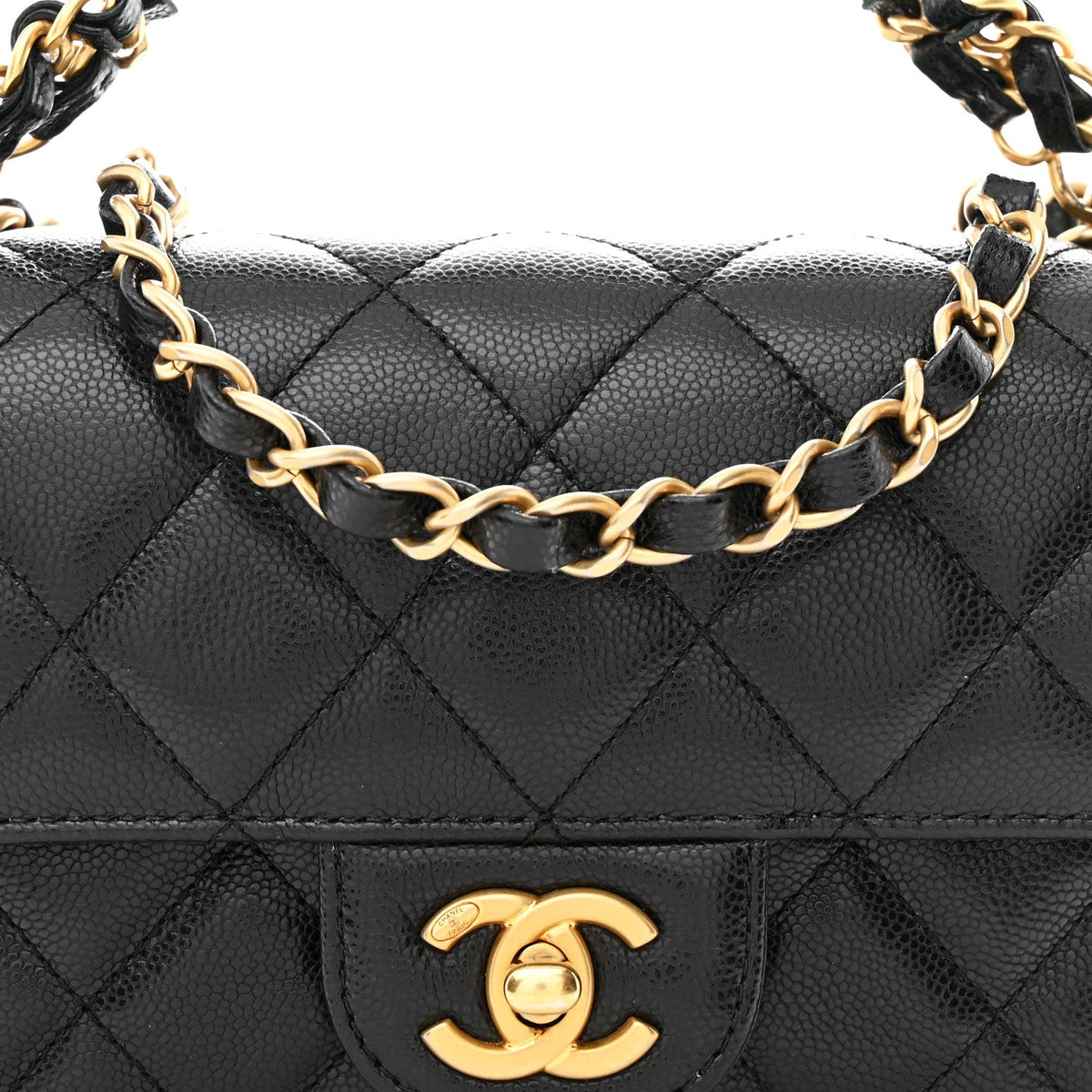 Caviar Quilted Mini Flap Black