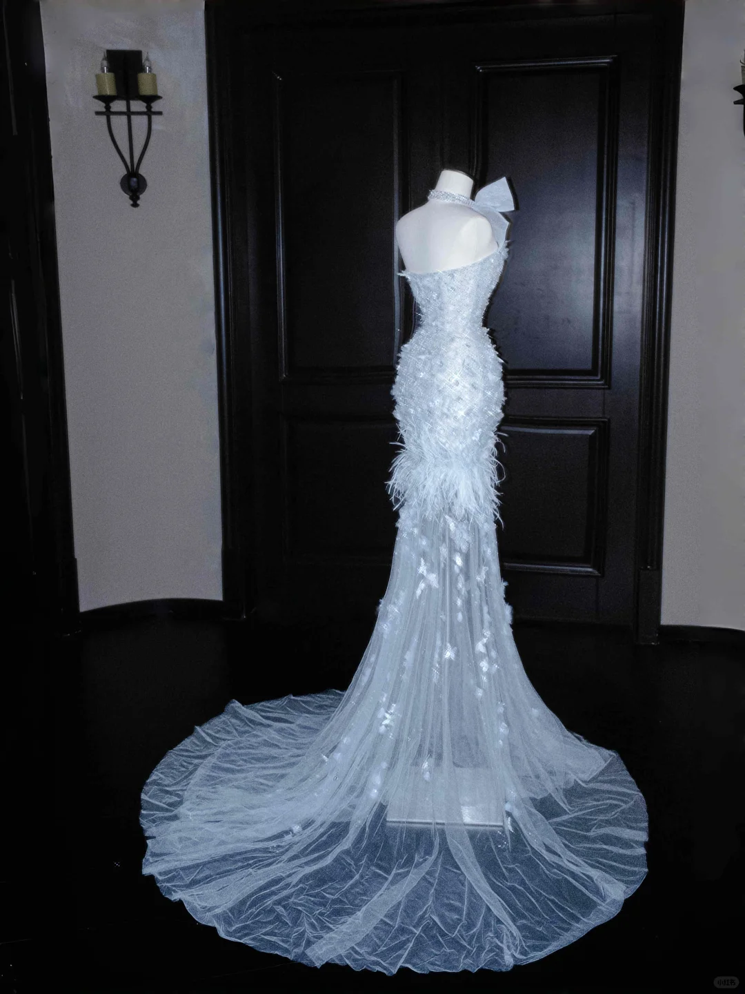 Light Blue Strapless Mermaid Beading Long Evening Dress Birthday Outfits, D804