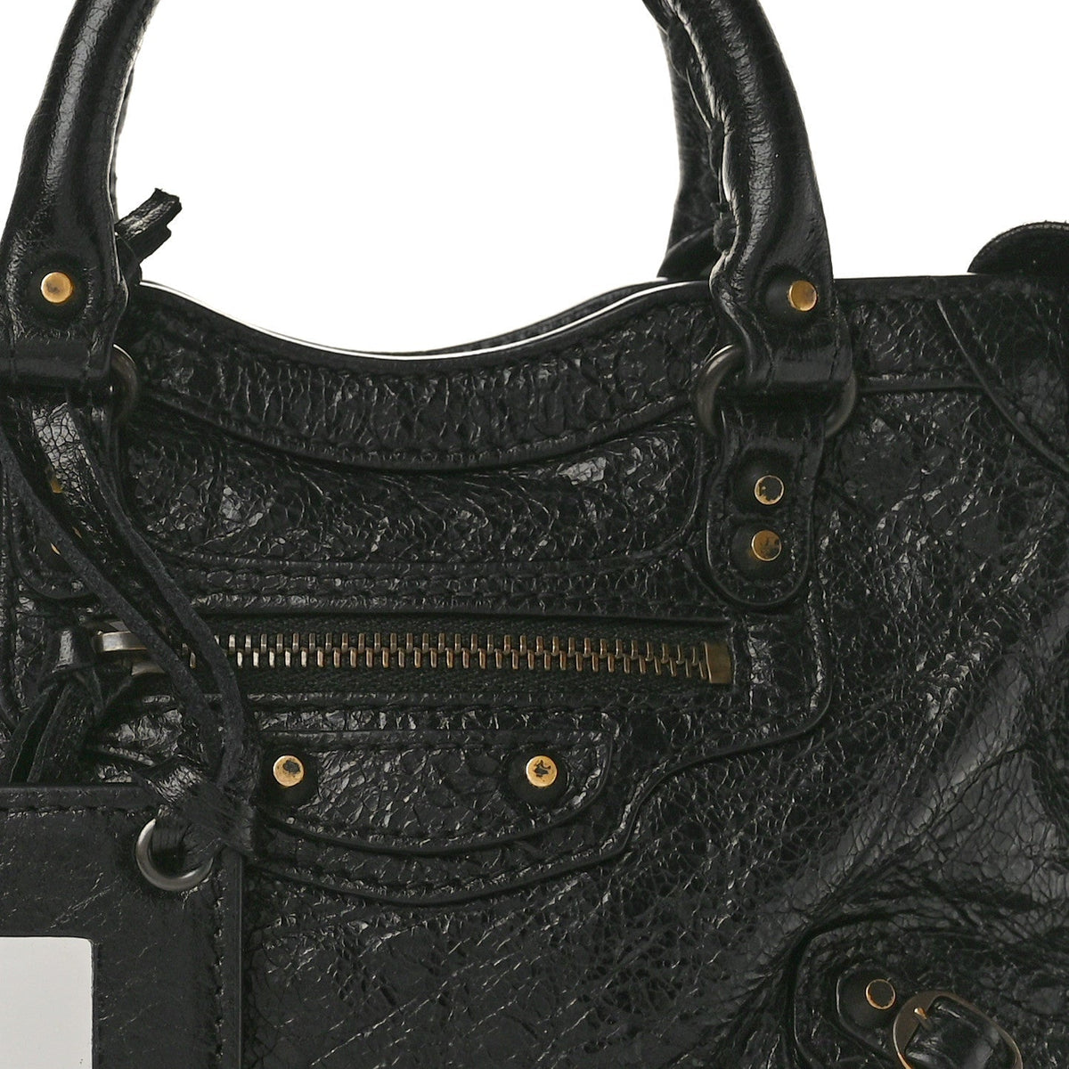 Agneau Classic Gold Hardware Nano City Black