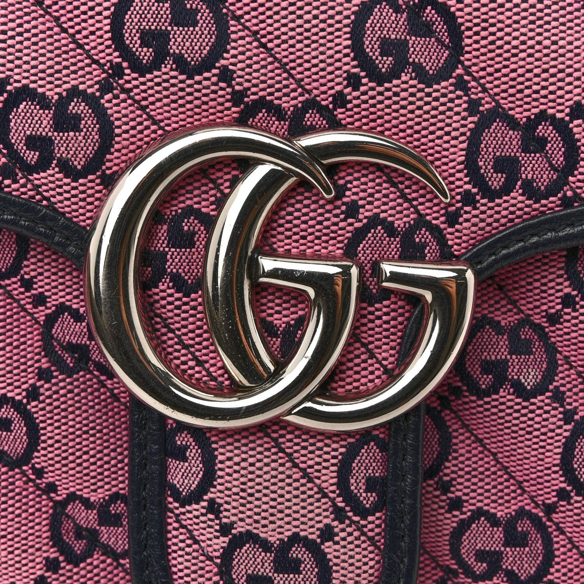 Monogram Multicolor Matelasse Diagonal Small GG Marmont Shoulder Bag Pink Blue