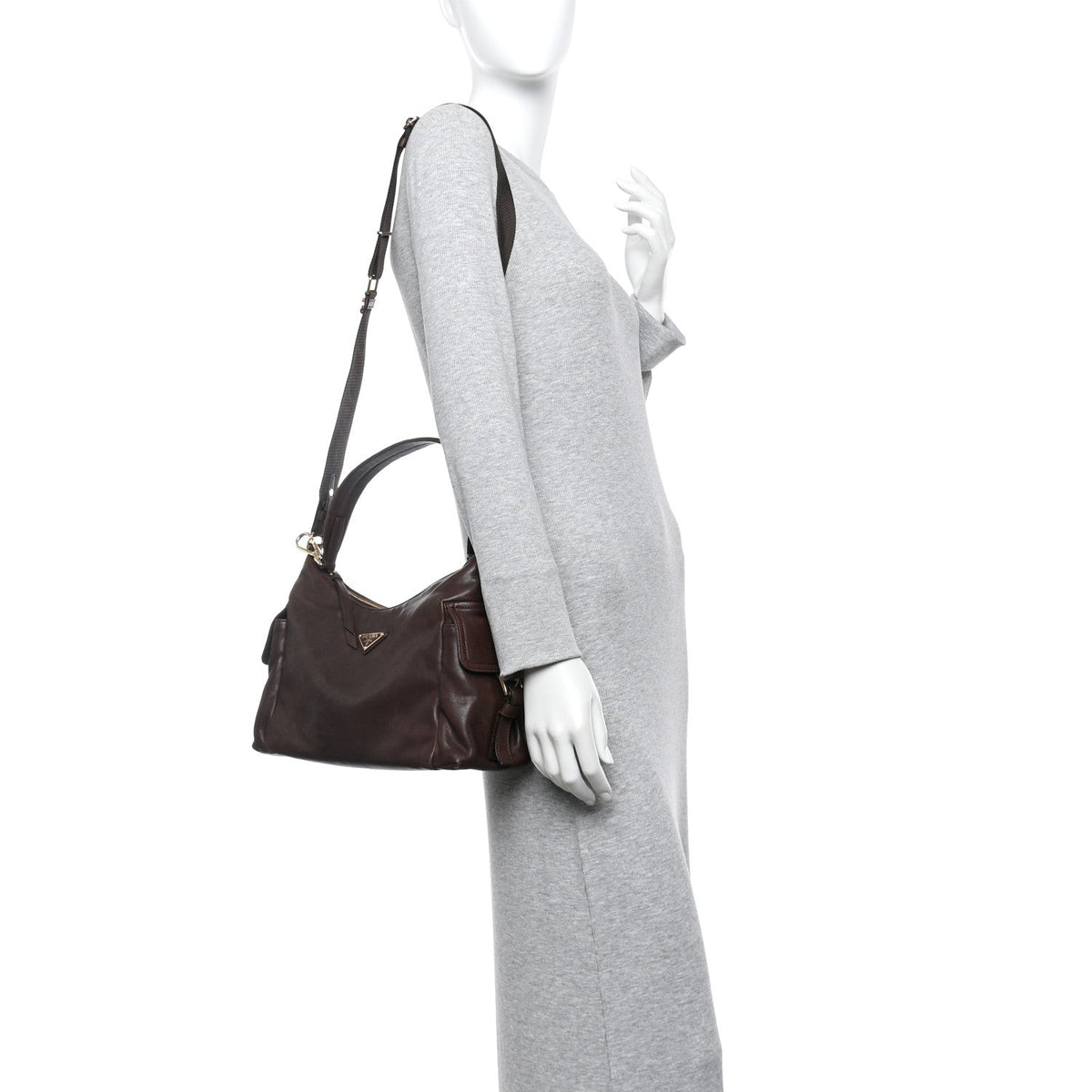 Nappa Large Explore Shoulder Bag Sienna