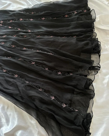 Black V Neck Sheath Beading Vinatge Long party Dress Evening Dresses, D888