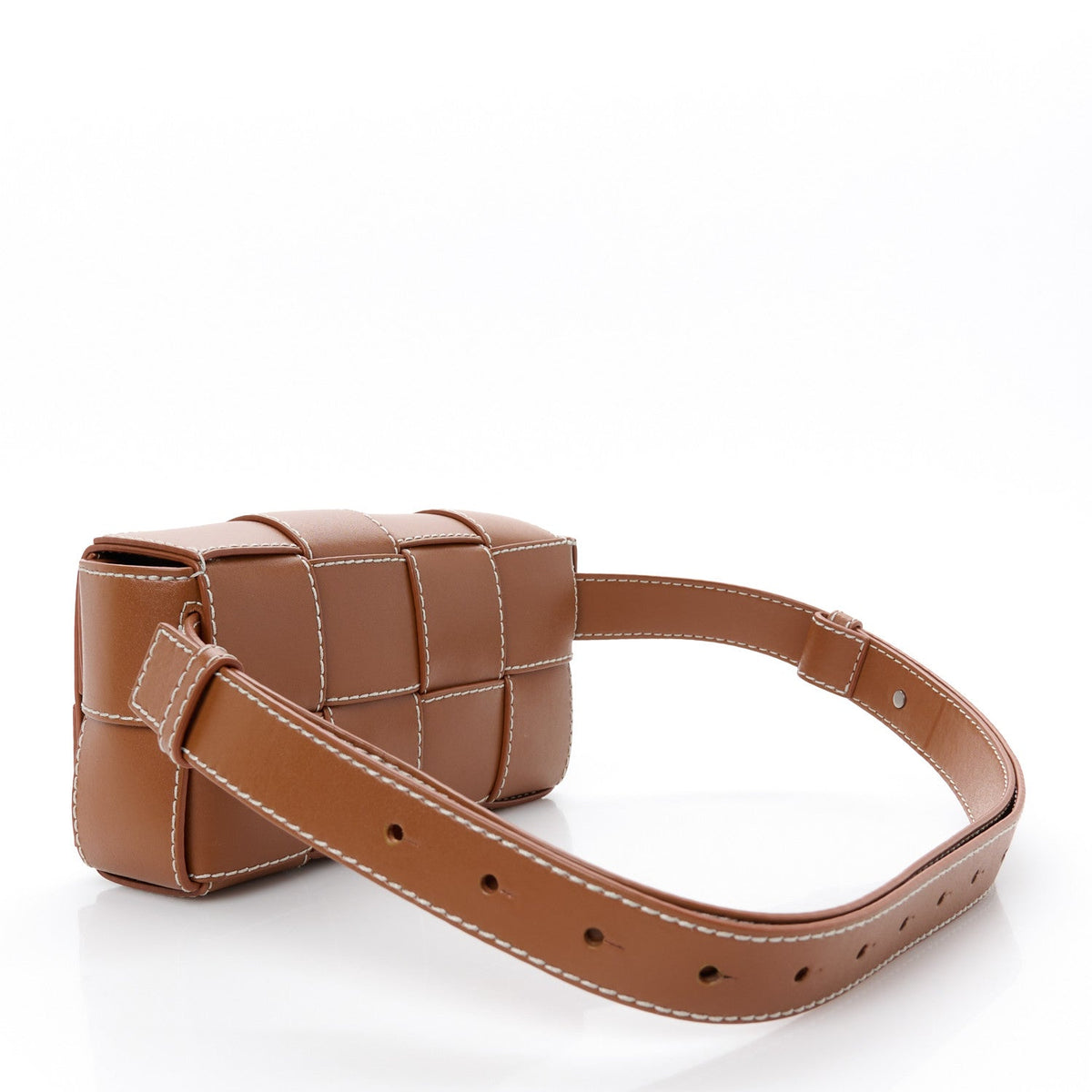 Calfskin Maxi Intreccio Mini Cassette Belt Bag Wood