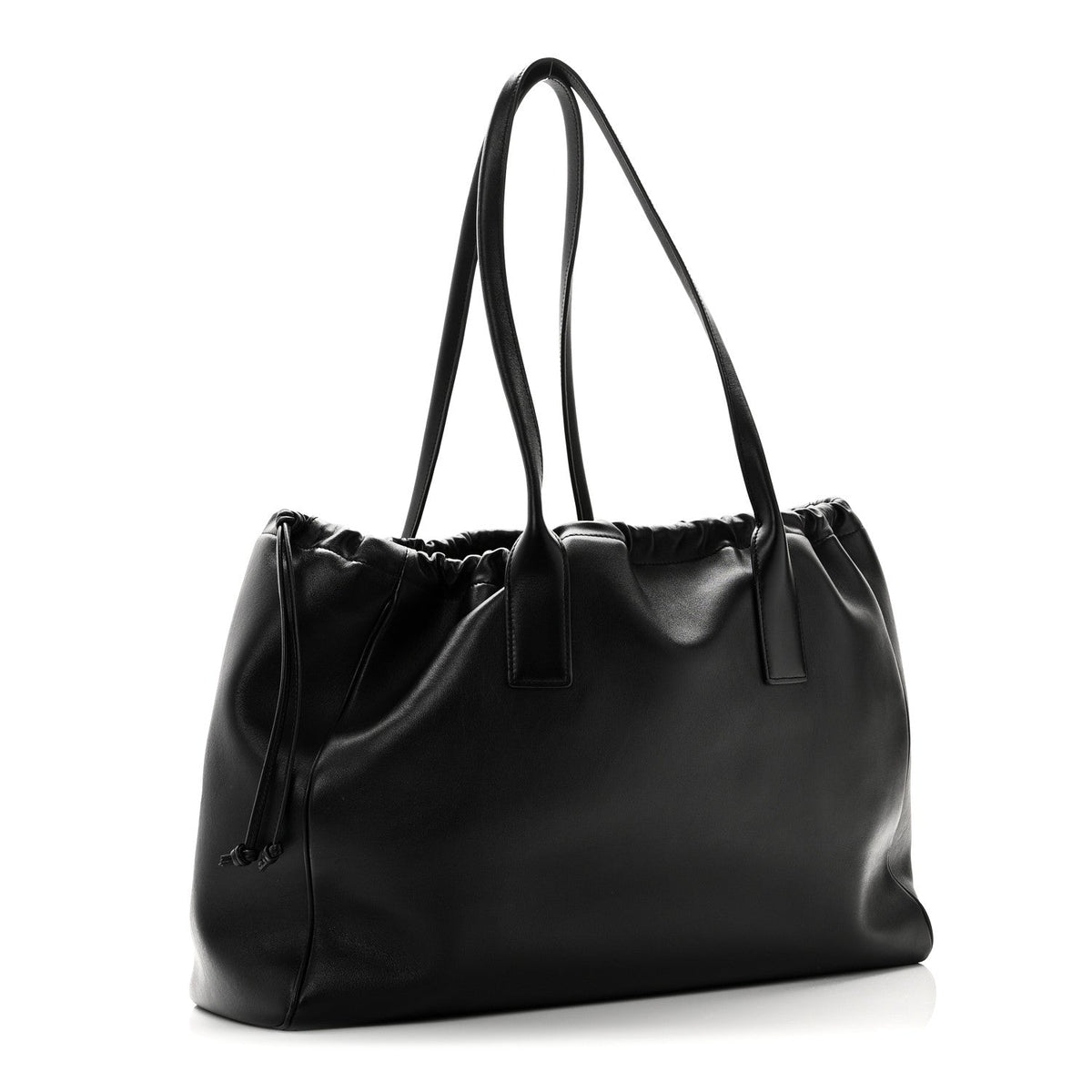 Smooth Calfskin Cuir Triomphe Cabas Drawstring Black