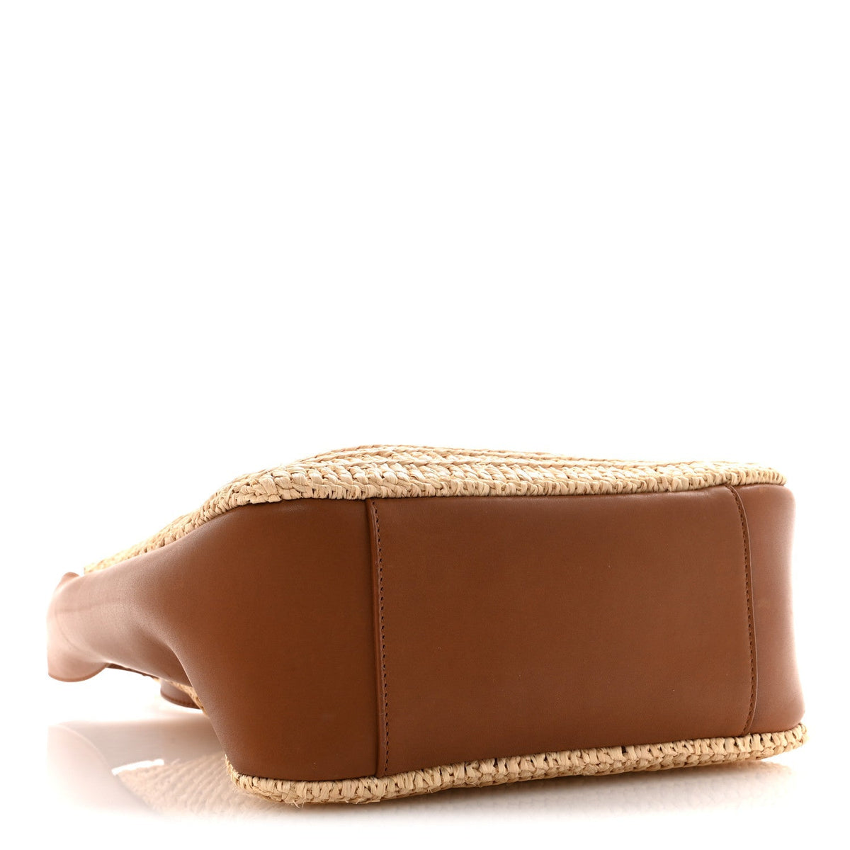 Raffia Calfskin Le 5 A 7 Small Hobo Natural Brick