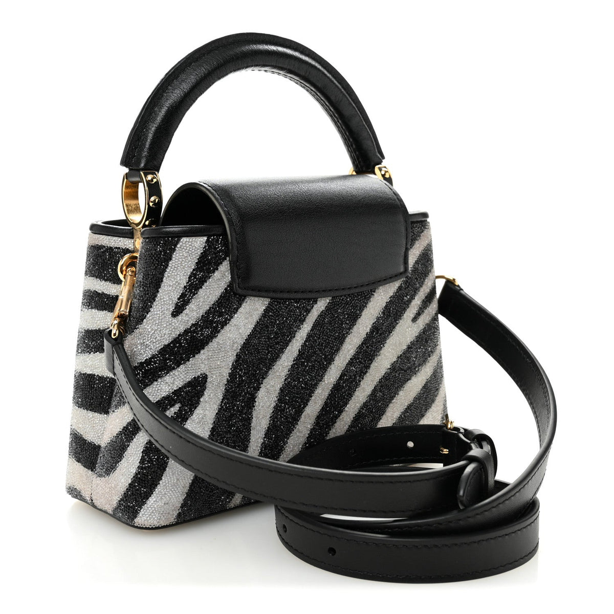 Swarovski Calfskin Capucines Mini Zebra